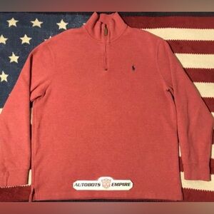 Vintage Polo Ralph Lauren Salmon Pastel 1/2 Zip Sweater L Beach Pwing stadium Cp